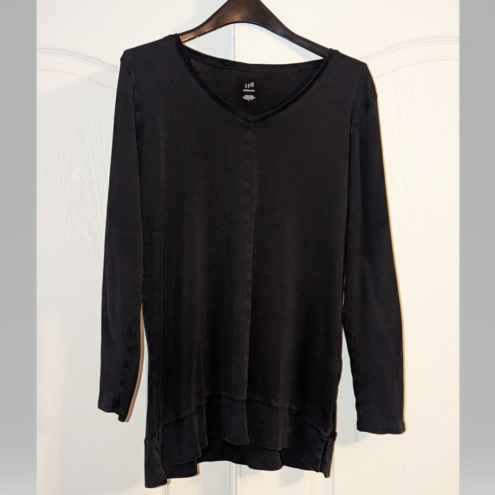 J. Jill black Perfect Pima long sleeve v-neck tunic